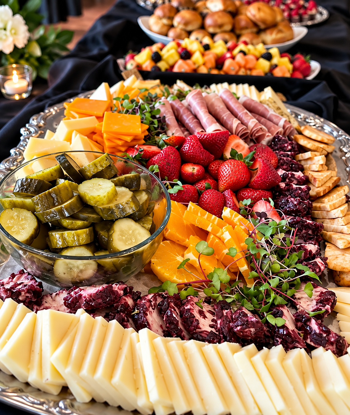 An Almost Home catered charcuterie display