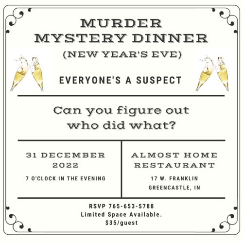 New Year's Eve Murder Mystery Dinner! - Almost Home